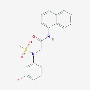 molecular formula C19H17FN2O3S B296898 N~2~-(3-fluorophenyl)-N~2~-(methylsulfonyl)-N-naphthalen-1-ylglycinamide 