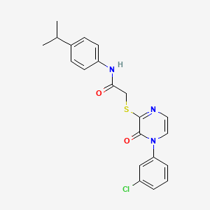 2-{[4-(3-chlorophenyl)-3-oxo-3,4-dihydropyrazin-2-yl]thio}-N-(4-isopropylphenyl)acetamide
