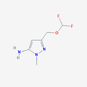 molecular formula C6H9F2N3O B2968982 3-[(difluoromethoxy)methyl]-1-methyl-1H-pyrazol-5-amine CAS No. 1855937-59-5
