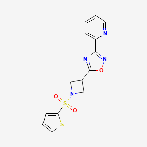 3-(Pyridin-2-yl)-5-(1-(thiophen-2-ylsulfonyl)azetidin-3-yl)-1,2,4-oxadiazole