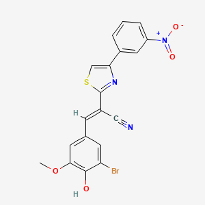 (2E)-3-(3-bromo-4-hydroxy-5-methoxyphenyl)-2-[4-(3-nitrophenyl)-1,3-thiazol-2-yl]prop-2-enenitrile