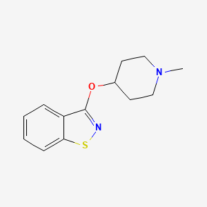 molecular formula C13H16N2OS B2968993 3-[(1-甲基哌啶-4-基)氧基]-1,2-苯并噻唑 CAS No. 2175979-43-6