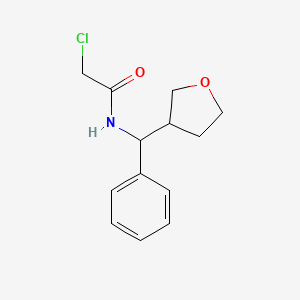 molecular formula C13H16ClNO2 B2968998 2-Chloro-N-[oxolan-3-yl(phenyl)methyl]acetamide CAS No. 2411312-81-5