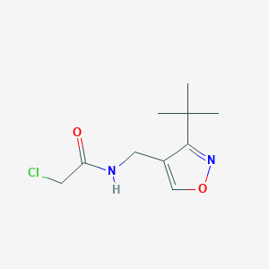molecular formula C10H15ClN2O2 B2968999 N-[(3-Tert-butyl-1,2-oxazol-4-yl)methyl]-2-chloroacetamide CAS No. 2411272-01-8