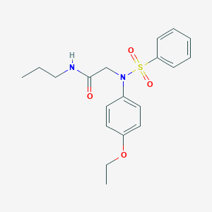 molecular formula C19H24N2O4S B296900 2-[4-ethoxy(phenylsulfonyl)anilino]-N-propylacetamide 