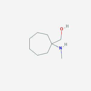 molecular formula C9H19NO B2969022 [1-(Methylamino)cycloheptyl]methanol CAS No. 1183937-04-3