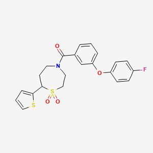 (1,1-Dioxido-7-(thiophen-2-yl)-1,4-thiazepan-4-yl)(3-(4-fluorophenoxy)phenyl)methanone