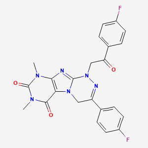 3-(4-fluorophenyl)-1-(2-(4-fluorophenyl)-2-oxoethyl)-7,9-dimethyl-7,9-dihydro-[1,2,4]triazino[3,4-f]purine-6,8(1H,4H)-dione