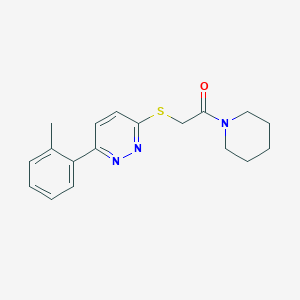 1-(Piperidin-1-yl)-2-((6-(o-tolyl)pyridazin-3-yl)thio)ethanone