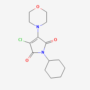 molecular formula C14H19ClN2O3 B2969052 3-Chloro-1-cyclohexyl-4-morpholin-4-ylpyrrole-2,5-dione CAS No. 144105-31-7