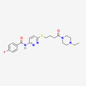 N-(6-((4-(4-ethylpiperazin-1-yl)-4-oxobutyl)thio)pyridazin-3-yl)-4-fluorobenzamide