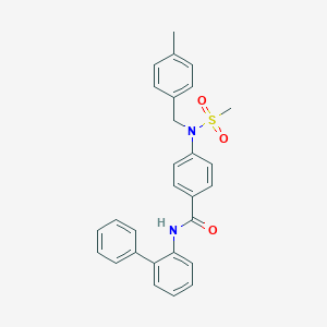 molecular formula C28H26N2O3S B296906 N-(biphenyl-2-yl)-4-[(4-methylbenzyl)(methylsulfonyl)amino]benzamide 