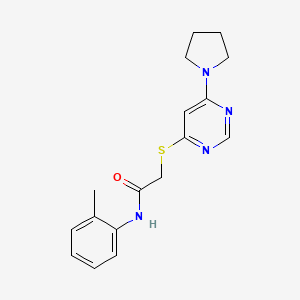 2-((6-(pyrrolidin-1-yl)pyrimidin-4-yl)thio)-N-(o-tolyl)acetamide