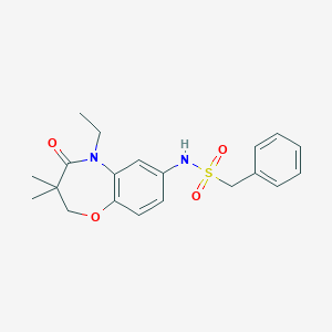 N-(5-ethyl-3,3-dimethyl-4-oxo-2,3,4,5-tetrahydrobenzo[b][1,4]oxazepin-7-yl)-1-phenylmethanesulfonamide