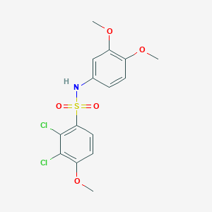 molecular formula C15H15Cl2NO5S B296907 2,3-dichloro-N-(3,4-dimethoxyphenyl)-4-methoxybenzenesulfonamide 