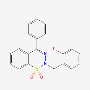 molecular formula C20H15FN2O2S B2969070 2-(2-fluorobenzyl)-4-phenyl-2H-benzo[e][1,2,3]thiadiazine 1,1-dioxide CAS No. 1428348-71-3