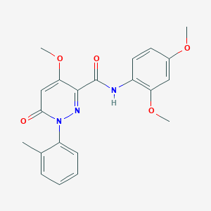 molecular formula C21H21N3O5 B2969076 N-(2,4-dimethoxyphenyl)-4-methoxy-1-(2-methylphenyl)-6-oxo-1,6-dihydropyridazine-3-carboxamide CAS No. 941944-45-2