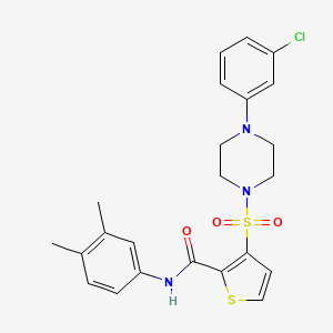 molecular formula C23H24ClN3O3S2 B2969077 3-{[4-(3-chlorophenyl)piperazin-1-yl]sulfonyl}-N-(3,4-dimethylphenyl)thiophene-2-carboxamide CAS No. 1207052-05-8