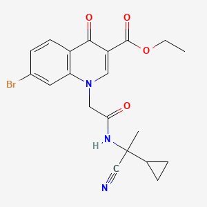 molecular formula C20H20BrN3O4 B2969078 Ethyl 7-bromo-1-{[(1-cyano-1-cyclopropylethyl)carbamoyl]methyl}-4-oxo-1,4-dihydroquinoline-3-carboxylate CAS No. 1394694-18-8