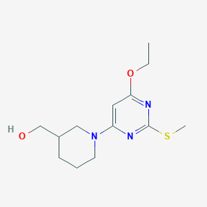 molecular formula C13H21N3O2S B2969082 (1-(6-Ethoxy-2-(methylthio)pyrimidin-4-yl)piperidin-3-yl)methanol CAS No. 1353955-80-2