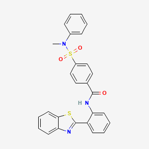 molecular formula C27H21N3O3S2 B2969086 N-[2-(1,3-苯并噻唑-2-基)苯基]-4-[甲基(苯基)磺酰基]苯甲酰胺 CAS No. 477569-61-2