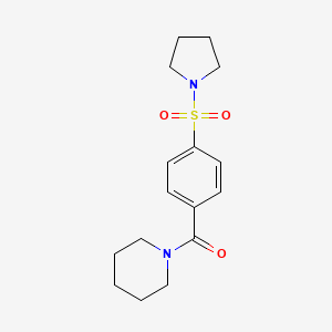 molecular formula C16H22N2O3S B2969087 Piperidyl 4-(pyrrolidinylsulfonyl)phenyl ketone CAS No. 433260-64-1
