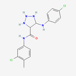 molecular formula C16H13Cl2N5O B2969099 5-(4-chloroanilino)-N-(3-chloro-4-methylphenyl)triazolidine-4-carboxamide CAS No. 1207038-66-1