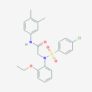 2-{[(4-chlorophenyl)sulfonyl]-2-ethoxyanilino}-N-(3,4-dimethylphenyl)acetamide
