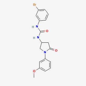molecular formula C18H18BrN3O3 B2969104 1-(3-Bromophenyl)-3-[1-(3-methoxyphenyl)-5-oxopyrrolidin-3-yl]urea CAS No. 891097-42-0