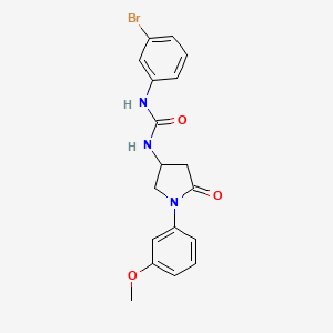 molecular formula C18H18BrN3O3 B2969104 1-(3-溴苯基)-3-[1-(3-甲氧基苯基)-5-氧代吡咯烷-3-基]脲 CAS No. 891097-42-0