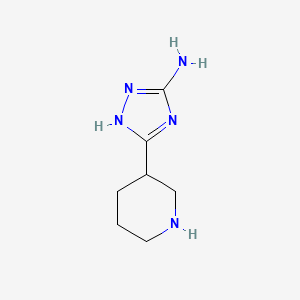 molecular formula C7H13N5 B2969109 3-(piperidin-3-yl)-1H-1,2,4-triazol-5-amine CAS No. 1248128-33-7
