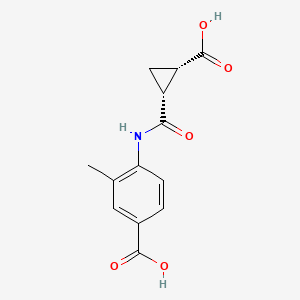 molecular formula C13H13NO5 B2969110 4-[[(1R,2S)-2-Carboxycyclopropanecarbonyl]amino]-3-methylbenzoic acid CAS No. 2378490-04-9
