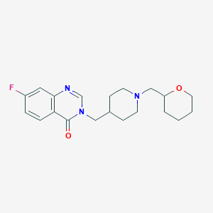 molecular formula C20H26FN3O2 B2969118 7-Fluoro-3-[[1-(oxan-2-ylmethyl)piperidin-4-yl]methyl]quinazolin-4-one CAS No. 2415565-47-6