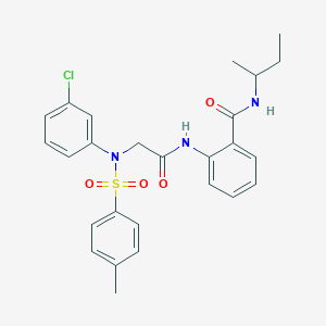 molecular formula C26H28ClN3O4S B296912 N-(sec-butyl)-2-[({3-chloro[(4-methylphenyl)sulfonyl]anilino}acetyl)amino]benzamide 
