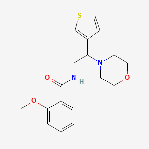 molecular formula C18H22N2O3S B2969125 2-methoxy-N-(2-morpholino-2-(thiophen-3-yl)ethyl)benzamide CAS No. 946374-63-6