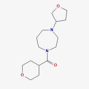 molecular formula C15H26N2O3 B2969126 (tetrahydro-2H-pyran-4-yl)(4-(tetrahydrofuran-3-yl)-1,4-diazepan-1-yl)methanone CAS No. 2310014-87-8