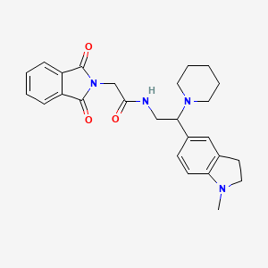2-(1,3-dioxoisoindolin-2-yl)-N-(2-(1-methylindolin-5-yl)-2-(piperidin-1-yl)ethyl)acetamide