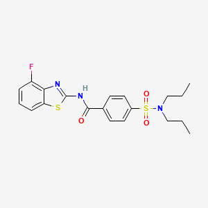 molecular formula C20H22FN3O3S2 B2969135 4-(dipropylsulfamoyl)-N-(4-fluoro-1,3-benzothiazol-2-yl)benzamide CAS No. 896675-71-1
