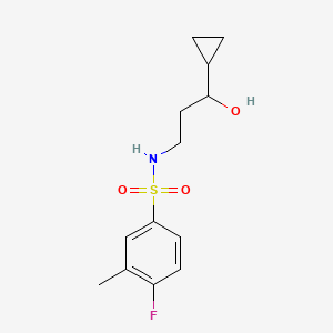 N-(3-cyclopropyl-3-hydroxypropyl)-4-fluoro-3-methylbenzenesulfonamide