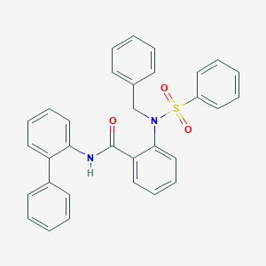 molecular formula C32H26N2O3S B296915 2-[benzyl(phenylsulfonyl)amino]-N-(biphenyl-2-yl)benzamide 