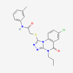 2-((7-chloro-5-oxo-4-propyl-4,5-dihydro-[1,2,4]triazolo[4,3-a]quinazolin-1-yl)thio)-N-(m-tolyl)acetamide