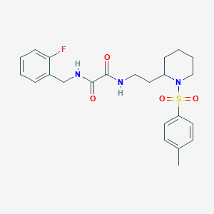 molecular formula C23H28FN3O4S B2969161 N1-(2-fluorobenzyl)-N2-(2-(1-tosylpiperidin-2-yl)ethyl)oxalamide CAS No. 898450-56-1