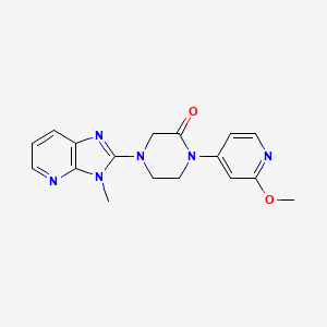 molecular formula C17H18N6O2 B2969162 1-(2-Methoxypyridin-4-yl)-4-(3-methylimidazo[4,5-b]pyridin-2-yl)piperazin-2-one CAS No. 2380088-12-8