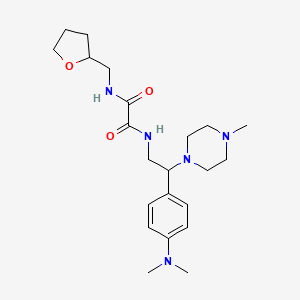 molecular formula C22H35N5O3 B2969166 N1-(2-(4-(dimethylamino)phenyl)-2-(4-methylpiperazin-1-yl)ethyl)-N2-((tetrahydrofuran-2-yl)methyl)oxalamide CAS No. 941869-41-6