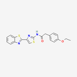 molecular formula C20H17N3O2S2 B2969168 N-[4-(1,3-benzothiazol-2-yl)-1,3-thiazol-2-yl]-2-(4-ethoxyphenyl)acetamide CAS No. 923484-55-3