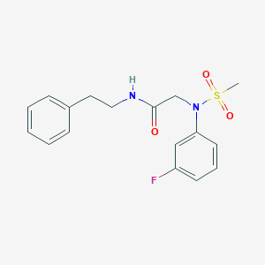 molecular formula C17H19FN2O3S B296917 2-[3-fluoro(methylsulfonyl)anilino]-N-(2-phenylethyl)acetamide 