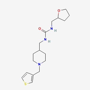 molecular formula C17H27N3O2S B2969174 1-((Tetrahydrofuran-2-yl)methyl)-3-((1-(thiophen-3-ylmethyl)piperidin-4-yl)methyl)urea CAS No. 2034571-87-2