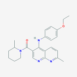 (4-((4-Ethoxyphenyl)amino)-7-methyl-1,8-naphthyridin-3-yl)(2-methylpiperidin-1-yl)methanone