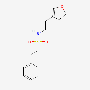 molecular formula C14H17NO3S B2969180 N-(2-(呋喃-3-基)乙基)-2-苯基乙烷磺酰胺 CAS No. 1428359-85-6