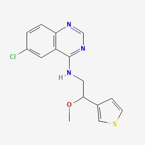molecular formula C15H14ClN3OS B2969186 6-Chloro-N-(2-methoxy-2-thiophen-3-ylethyl)quinazolin-4-amine CAS No. 2380181-52-0